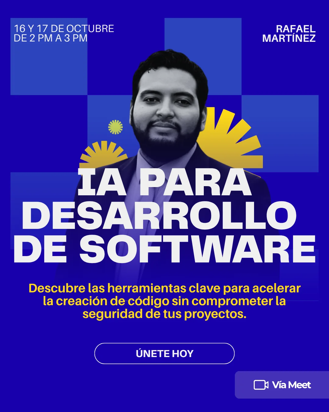 Anuncio de la clase magistral sobre inteligencia artificial aplicada al desarrollo de software